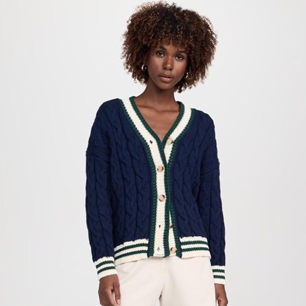 En Saison Spenser Cable Knit Cardigan Sweater Size Large